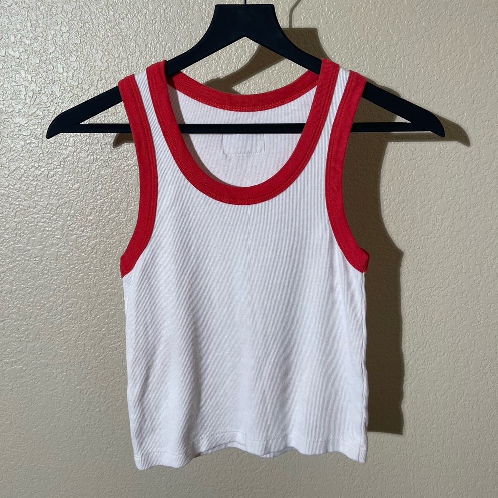 Daily Drills Red and White Tank Top
